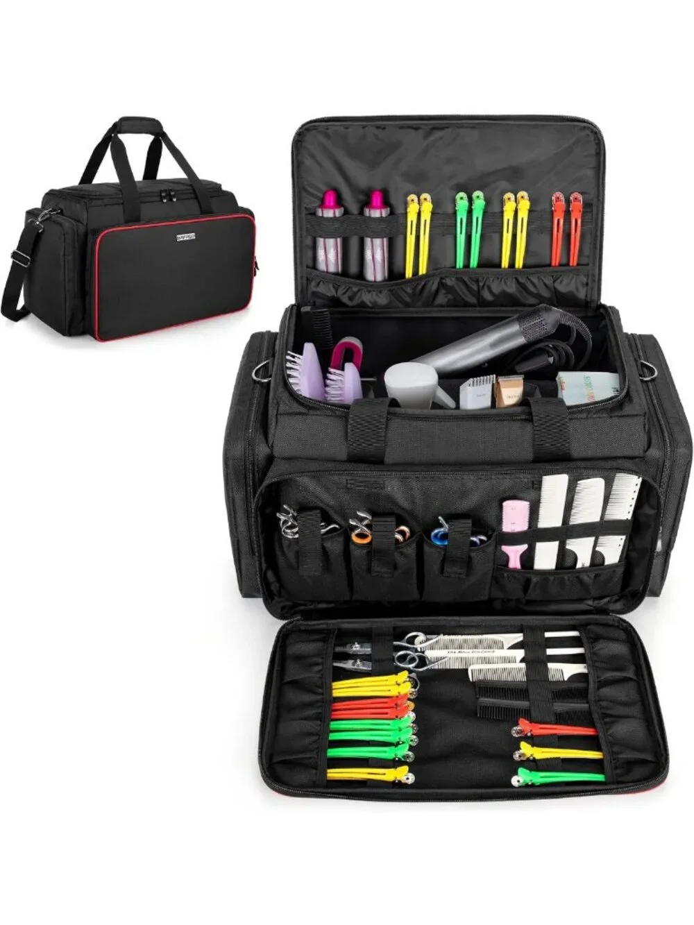 Spacious Hair Stylist Bag with Adjustable Dividers - Perfect for Tools